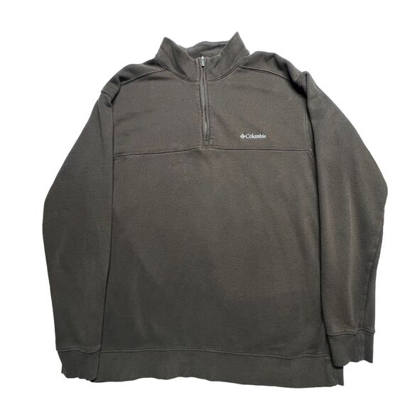 Columbia Shirt Mens XL Brown Sweatshirt Fleece 1/4 Zip Long Sleeve‎ Pullover - Picture 1 of 9
